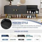 Shoe Storage Bench with Cushioned Seat
