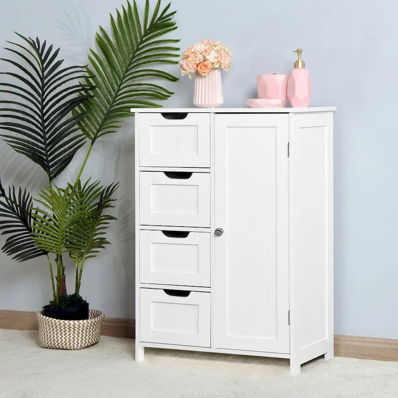 Floor Cabinet with Drawers and Adjustable Shelf
