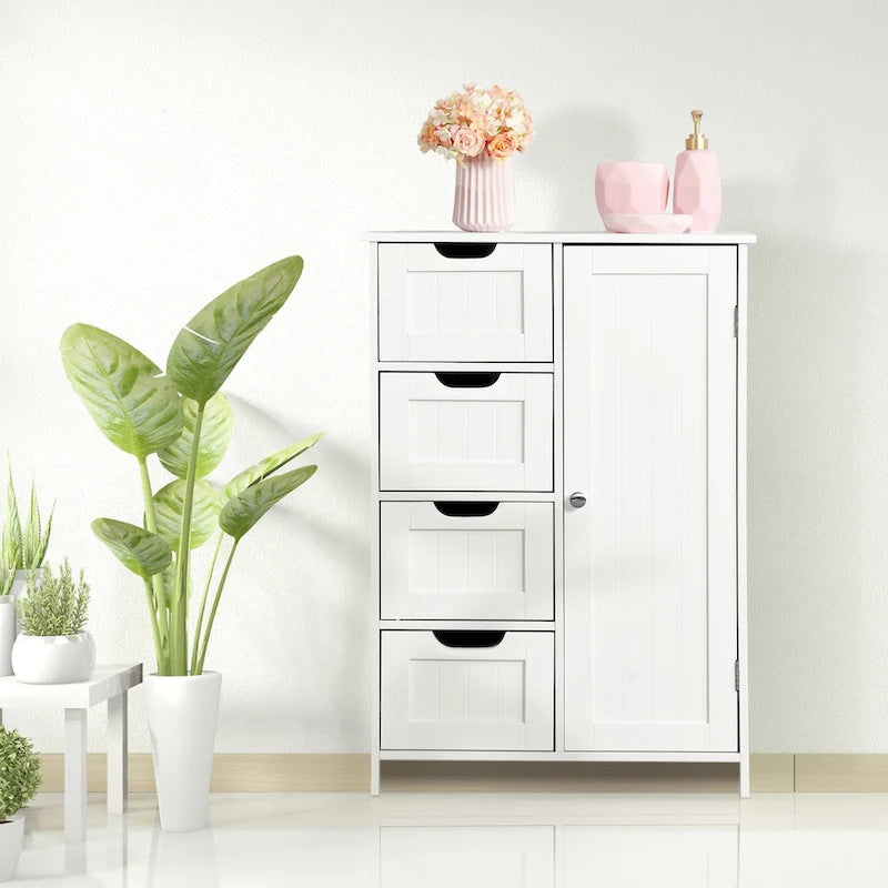 Floor Cabinet with Drawers and Adjustable Shelf