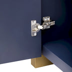 4-Door Curved Corner Cabinet with Wavy Panel Doors
