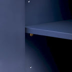 4-Door Curved Corner Cabinet with Wavy Panel Doors